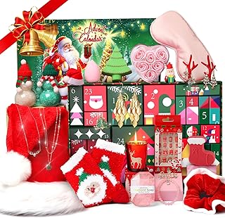 Christmas Gifts for Women, Christmas 24 Pieces Beauty Fashion and Jewelry Bath Sets for Adult, Mom, Sister, Girl. Advent Calendar 2025 for Adult Women, Surprise Gift Baskets for Wife, Sister, Girls
