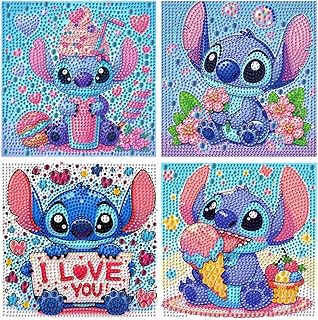 4pack Diamond Art Painting Kits for Kids,Cartoon Diamond Art for Kids Ages 4-8-12,Cartoon Gem Kit Crafts Beginners for Gift Home Wall Decor(6x6inch)