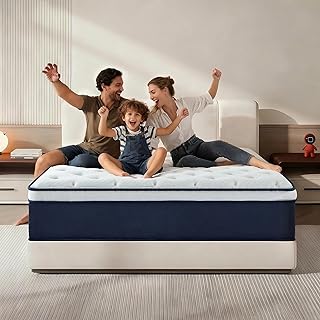 Queen Mattress,14 Inch Queen Size Mattresses in a Box, Hybrid Pocket Spring Mattress with CertiPUR-US Certified Foam, Fiberglass Free, Cool Sleep Technology 80''L x 60''W