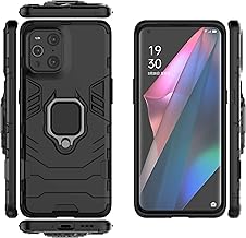 Compatible with Oppo Find X3 Case Cover,Compatible with Oppo Find X3 Pro Case Ring Stand 2 in 1 Phone Case Cover Black