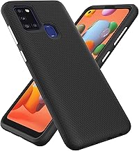 for Samsung Galaxy A21S Case,Dual Layer, Enhanced Grip, Anti-Scratch, Rigid Texture, Independent Button(Black)