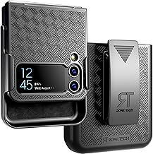 Designed for Samsung Galaxy Z Flip 4 5G Case with Belt Clip Holster - Kickstand Cover Phone Case - Black