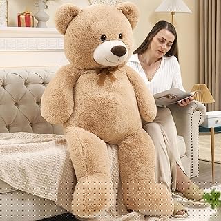 Toys Studio Ultra Soft Teddy Bear 51 inch Giant Stuffed Animal for Girls Large Stuffed Teddy Bear Plush Toy Women Kids Gifts Christmas Easter Valentine's Day Graduation Baby Shower Decor