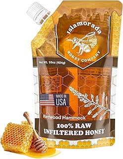 Raw Honey Organic Unfiltered, 16oz Pouch - Unpasteurized Hardwood Hammock Natural Raw Honey by Islamorada Company