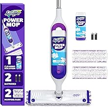 PowerMop Mopping Kit for Floor Cleaning, Set Includes 1 Power Mop, 2 Replacement Pads, 1 Liquid Solution Refill, 2 Batteries, No Bucket Needed Electric Spray Cleaner, Multi-Surface and Wood