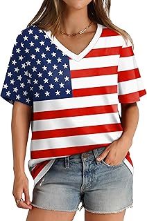 Womens V Neck Short Sleeve T Shirts Summer Tops 2026 Casual Loose Tees Trending Now S-4XL