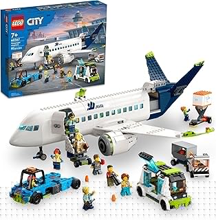 City Passenger Airplane Toy - Building Set for Boys & Girls, Ages 7+ - Educational Gift for Kids - W/Buildable Vehicle Toys & 9 Minifigures - 60367