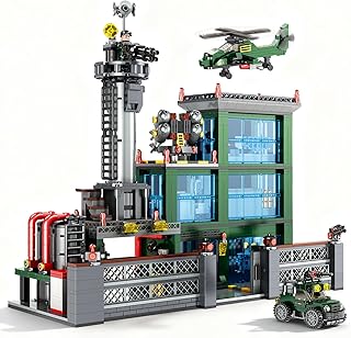 Military Base Building Set for Adults – 1753 PCS Army Model Kit with Vehicles, Helicopter & Figures, Model Building Kit for Adult, Room Decor, for Men, Teen
