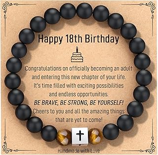 AryaHozel Cross Bracelet for Men - Cool 10th 13th 16th 18th 21st 30th 40th 50th 60th 70th 80th Birthday Gifts for Him, Husband, Dad, Son, Grandson, Brother...