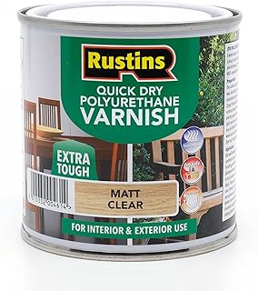 Rustins Quick Dry Polyurethane Varnish, 250ml, Matt Clear Finish