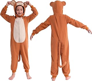Animal Costume Kids, Cheetah/Monkey/Black Cat/Blue Monster/Dalmatians/Santa/Snowman Onesie for Girls Halloween