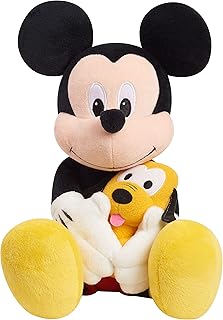 Disney Classics Lil Friends Mickey Mouse and Pluto 11.5-inch Large Plushie Stuffed Animal, Kids Toys for Ages 2 Up by Just Play