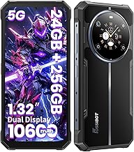 F109 5G Rugged Smartphone Unlocked, 24GB+256GB Storage, MTK Dimensity 6300 Chipset Rugged Cell Phone, Android 14,10600mAH Battery, 6.745" FHD Screen, 50MP+16MP+5MP Camera/IP68/IP69K (Blue)