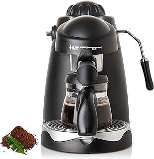 Espresso Maker, 3.5 Bar Espresso Machine With Milk Frother, 4 Cup Espresso/Cappuccino Maker, 800w Coffee Maker With Glass Carafe, Latte and Cappuccino Machine