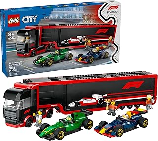 City F1 Truck with RB20 & AMR24 F1 Car Toys - Model Car Building Toy Set for Kids, Boys and Girls, Ages 8+ - Formula 1 Collectible for Fans - Gift Idea for Birthdays - 60445