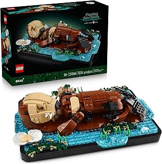 Ideas Floating Sea Otters Building Sets for Adults - Room or Office Decor for Women & Men, Ages 18+ - Gift Ideas for Birthday - 21366