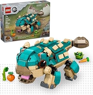 Jurassic World Baby Bumpy: Ankylosaurus Dinosaur Toy for Camp Cretaceous Fans and Kids Aged 7 Plus, Fun Build-a-Dinosaur Jurassic Park Toy for Boys and Girls, Animal Playset, 76962