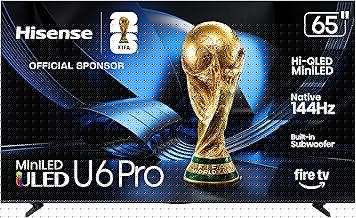 65" U6 Pro Series Mini‑LED ULED 4K UHD HDR Gaming AI Smart Fire TV (65U6SF Pro, 2026 New) – Hi-QLED, Native 144Hz, Motion Rate 480, Dolby Vision IQ,· Atmos, HDR10+, Glare-Free, Alexa+