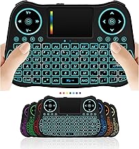 Wireless Mini Handheld Smart TV Remote Keyboard Touchpad Mouse Combo Controller For Android TV Box, Smart TV, X-Box, MacOS, PC Computer Window 10 11, Raspberry Pi 2,RGB Backlit (Not Support Bluetooth)
