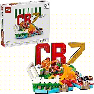 Editions Cristiano Ronaldo – Soccer Highlights - Building Set for Boys & Girls, Ages 10+ - Collectible Soccer Gift with Plaque - Kids Bedroom or Shelf Decor - 43012