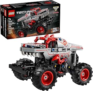 Technic Monster Jam ThunderROARus Pull-Back Monster Truck Toy - Building Toy for Kids, Boys and Girls, Ages 7+ - Creative Gift Idea for Lovers of Trucks - 42200