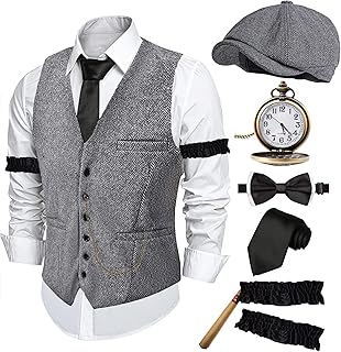 Halloween 1920s Mens Costume Peaky Blinders Roaring 20s Gangster Mobster Outfit