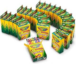 Crayons Bulk (24 Packs), Coloring Book Supplies, Presharpened Crayons for Kids, Stocking Stuffers, Preschool Classroom Supplies, Gifts, Ages 3+