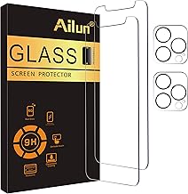 2 Pack Screen Protector for iPhone 12 Pro Max [6.7 inch] + 2 Pack Camera Lens Protector, Case Friendly Tempered Glass Film,[9H Hardness]- HD