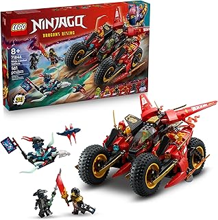 NINJAGO Ninja Combat Vehicle - 3 in 1 Building Toy - Dragons Rising Play Set for Boys & Girls, Ages 8+ - Model Building Kit for Kids W/6 Ninja Toy Minifigures - Gift Idea for Birthdays - 71844