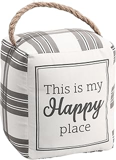 Pavilion - This is My Happy Place - 5" x 4" x 6" Door Stopper Book End Housewarming Present New Home Owner Gift Rustic Farmhouse Home Decor