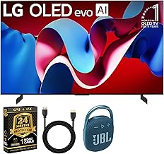 OLED65C4PUA OLED evo C4 65 Inch HDR 4K Smart OLED TV with JBL CLIP4 + UAX 4K HDMI 2.0 Cable + CPS 24 Months Protection Bundle