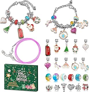 Advent Calendar 2024 Girls, Unicorn & Christmas Themed Charm Bracelets Advent Calendars for Kids Teens 4-12, Best Friends Jewelry Making Kit Craft Toys Countdown Advent Calender for Teenagers & Women