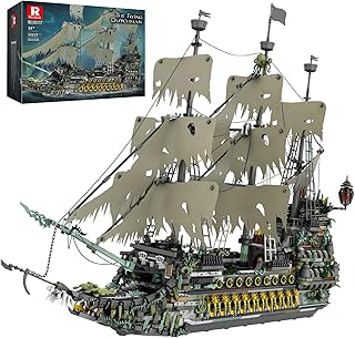 Pirate Ship Building Sets, MOC Flying Dutchman Model Toy Boat,Green Ghost Ship Building Blocks Sets 66037,Toy Sets for Adults,Halloween Home Decor Birthday Gifts for Kids 14+(5503 PCS