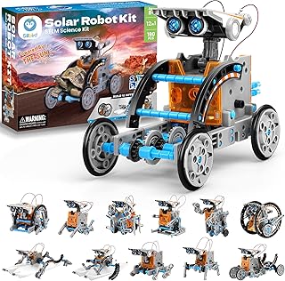 12-in-1 Solar Robot Building Kit STEM Gift for Boys Aged 8-13, DIY Science Educational Robotic Toys for Kids Teens Birthday, Powered by the Sun with 190 Pieces