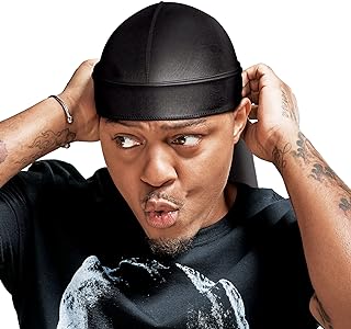 Bow Wow Extreme Shine Silky Durag - Breathable, Long Tail Doo Rag for Maximum Wave Compression and Smooth Wide Straps (Black)