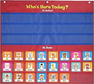 Attendance Pocket Chart with 72 Student Cards-Classroom Behavior Tracker for Perschool to Elementary,Pocket Chart for Classroom