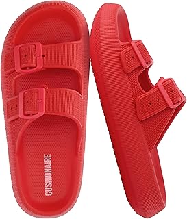 Fame Pillow Recovery Sandals for Women, Adjustable Double Buckle Waterproof EVA Cloud Slides for Women