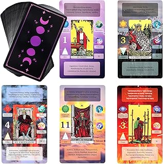 BWTY Cartas De Tarot Español Tarot para Principiantes en Español with Meanings on Them, Keywords, Astrology (Planet Zodiac), Yes or No, Elements, Numerology