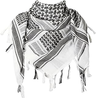 Military Shemagh Tactical Desert Scarf, 100% Cotton Keffiyeh Neck Head Scarf Wrap for Men Women
