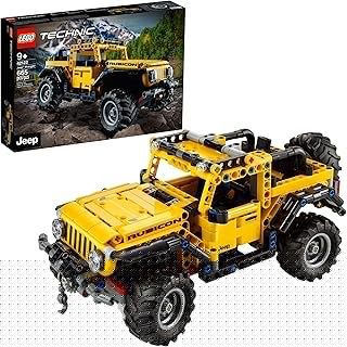 Technic Jeep Wrangler 4x4 Toy Car 42122 Model Building Kit - All Terrain Off Roader SUV Set, Authentic and Functional Design, STEM Birthday Gift Idea for Kids, Boys, and Girls Ages 9+