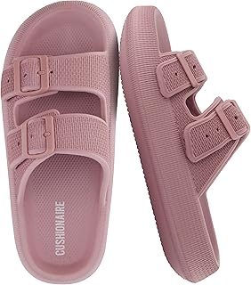 Fame Pillow Recovery Sandals for Women, Adjustable Double Buckle Waterproof EVA Cloud Slides for Women