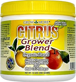Grow More Citrus Grower Blend (1.7-0-0) - 10oz of Organic Citrus Fertilizer for Potted Trees w/Chelated Micronutrients - Improves Taste, Color, & Firmness