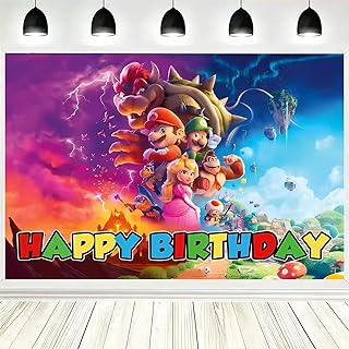 Mario Party Backdrop, Super Bros Theme Birthday Backdrop, Birthday Party Photo Backdrops, Top Choice for Photography