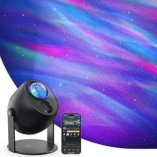 Star Light Projector with 3 Aurora Flowing Effects, Works with Matter, Alexa and Google Assistant, 52 Scene Modes, 18 White Noise Options, LED Night Light Projector for Bedroom, Without Plug
