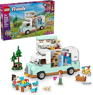 Friends Friendship Camper Van Adventure Toy Building Set - Pretend Play Set for Kids, Girls and Boys, Ages 7+ - Gift Idea for Birthday - with 3 Minidolls and Ferret Figure - 42663