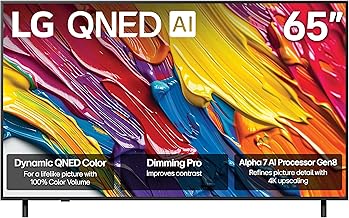 65-Inch Class QNED QNED82A Series Smart TV w/AI Sound, HDR10, 4K Super Upscaling, Filmmaker Mode, Wow Orchestra, Alexa Built-in (65QNED82AUA, 2025)