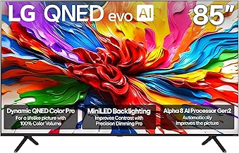 85-Inch Class QNED evo AI QNED92A Series Mini LED 4K Smart TV w/Dolby Atmos, Dolby Vision, HDR10, AI Super Upscaling 4K, Filmmaker Mode, Wow Orchestra, Alexa Built-in (85QNED92AUA, 2025)