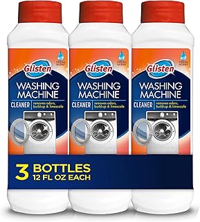 Glisten Washing Machine Cleaner, Helps Remove Odor, Buildup, and Limescale, Fresh Scent, Made in the USA, 12 Ounce Bottle, 3-Pack