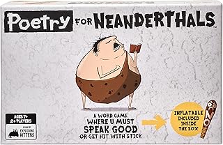 Exploding Kittens Poetry for Neanderthals 2+ Players - Ages 7+ - 15 Minutes to Play - Competitive Word Guessing Game - Party Game, Family Game Night, Kid and Adult Card Game