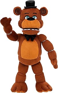 Jazwares Five Nights at Freddy’s 14” Poseable Sound Classic Freddy Plush - 4 Sounds, and Glow-in-The-Dark Eyes - Ages 8+